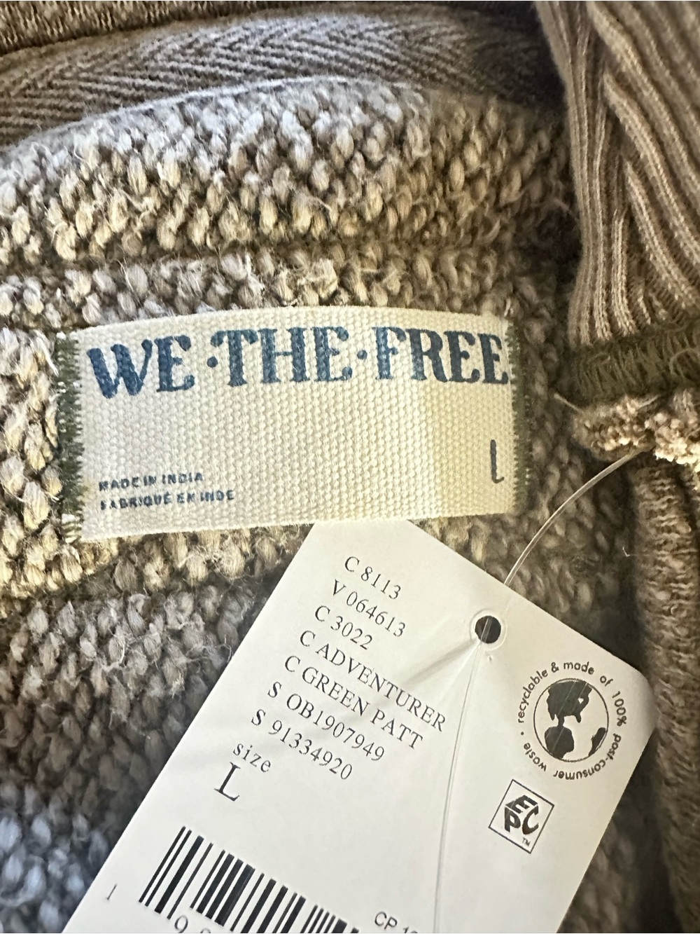 FREE PEOPLE WE THE FREE FOREVER YOURS CARDI NWT Size L in Adventurer - Picture 7 of 7